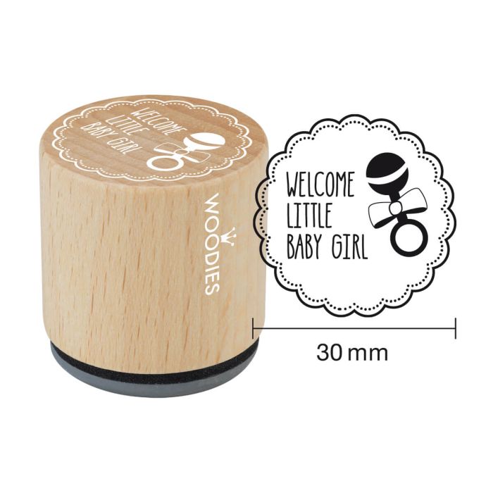 Woodies Motivstempel - Welcome little baby girl
