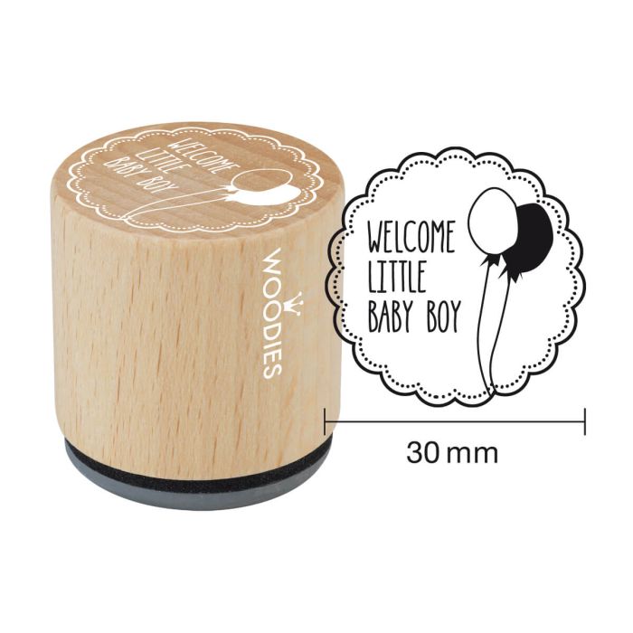 Woodies Motivstempel - Welcome little baby boy
