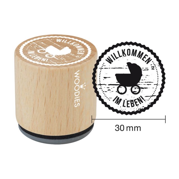 Woodies Motivstempel - Willkommen im Leben!
