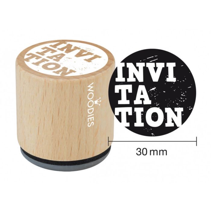 Woodies Rubber Stamp - Invitation