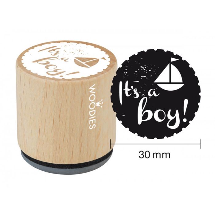 Woodies Rubber Stamp - It's a Boy!