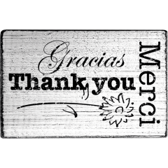 Vintage Stamp - Merci, Gracias, Thank you